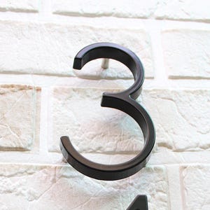 5inch Matte Black House Numbers:Letters And Digit, Metal Number,Modern Floating Address Sign,Hotel Room Number,Motel Room Number.