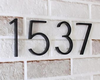 5inch Modern Matte Black Metal House Number/Letters, Outside Address Sign, Apartment signage.