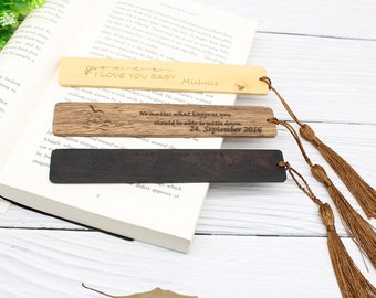 Marcador de madera personalizado, marcador personalizado, marca de libro, marcador de sándalo, regalo para padre, regalo para abuelo, regalos únicos para lectores.