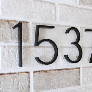 5 Zoll 6 Zoll 8 Zoll schwarze Hausnummer Metallschild: Moderne schwimmende Adresse, Cottage Dekor.