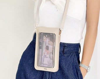 Crossbody iPhone Wallet: PU Leather Cell Phone Purse, Adjustable Strap