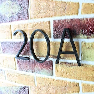 Matte Black Metal House Number: Modern Floating Zinc Alloy Digits, 5/6/8 Inch Number.