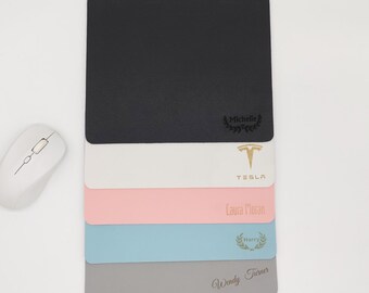 Personalized Leather Mousepad: Custom Laser Engraved Office Decor,Mousepad,Dopamine colored mousepad