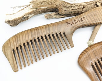 Personalised Wood Comb,Comb,Beard comb,100% Natural Green Sandalwood Wooden Wide Tooth Hair Combs,Engraved comb with name,Bridesmaid Gifts.