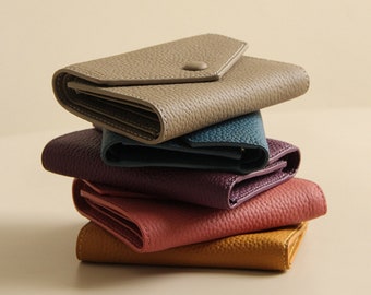 Personalized PU Leather Card Wallet: Minimalist Ladies Wallet,Zipper Zero Wallet