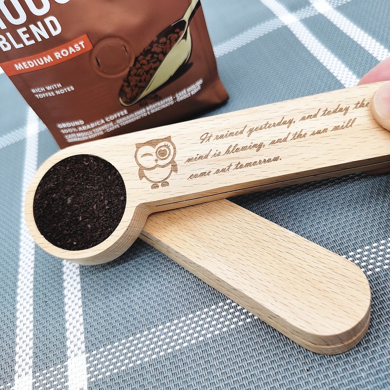 Wood spoonFree Engraved coffee scoop spoonPersonalized Etsy