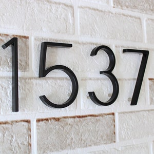 Modern House Number:Metal Address Sign, Matte 5inch Alloy Number, Hotel/Motel Room Number, Metal Black Numbers, Home Improvements.
