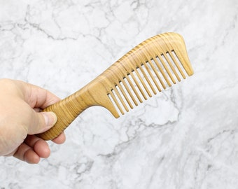 Personalised Wood Comb,Personalize engraved comb,100% Natural Green Sandalwood Wooden Wide Tooth Hair Combs,Gift for Mother,Gift for her.