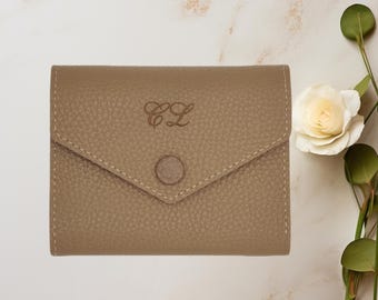 Personalized PU Leather Wallet: Ladies Card Holder with Zipper