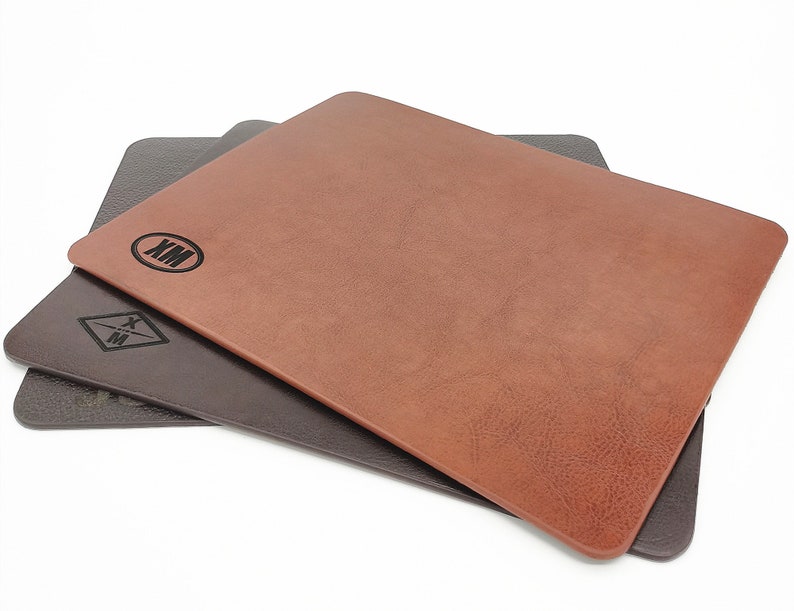 Personalized Leather Desk Mousepadcustom Laser Engraved Etsy