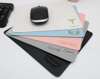 Personalized Leather Mouse Pad: Laser Engraved, Anti-Slip,Colorful mousepad,WFH
