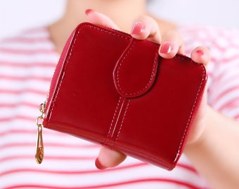 Personalized PU Leather Wallet: Zipper Coin Purse, Card Holder