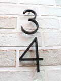 5 Inch Matte Black Metal House Number : Modern Floating Address Sign,Metal Letters Digit.