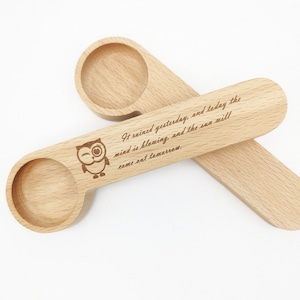 Coffee Connoisseur,Personalised Wood Coffee Scoop with Clip,Coffee Spoon,Laser Engraving,Custom Coffee Scoop Clip, Gift For Father.
