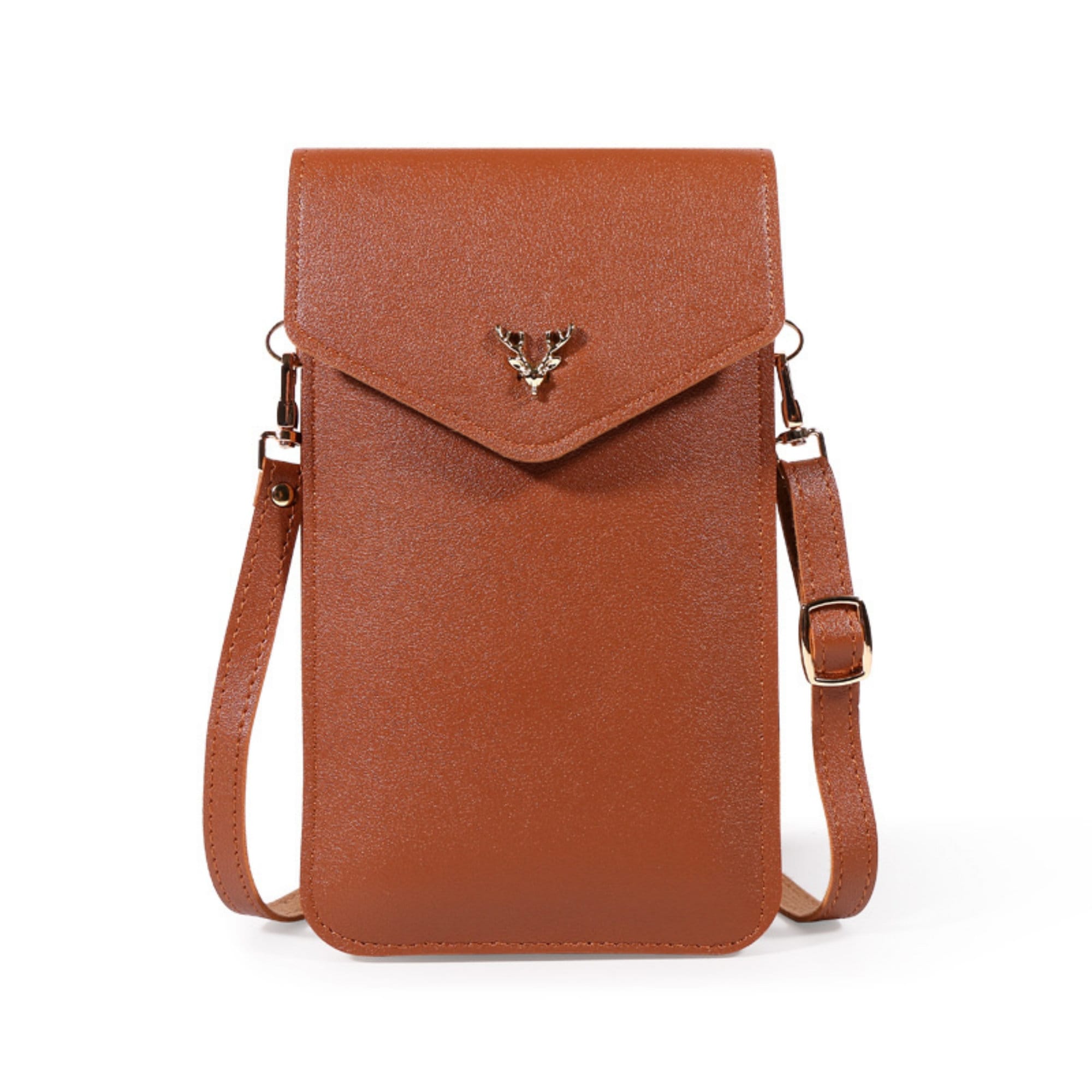 Borsa a tracolla da donna portacellulare / portafoglio in vera pelle GIORGIA, colore NERO, CHIAROSCURO, Made in Italy | PORTAFOGLI / PORTACELLULARE PELLE | Emporium Italy