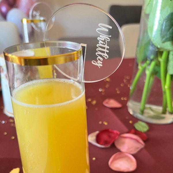 etiquetas de bebidas sin tallo / tarjetas de presentación / tarjetas de lugar / favores de boda / brunch / despedida de soltera / cumpleaños