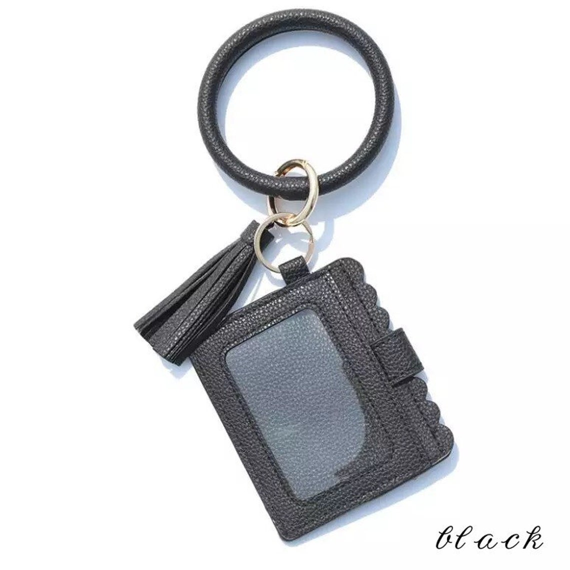 Wristlet Key Chain ID Credit Card Holder Key Ring Tassel Key Etsy