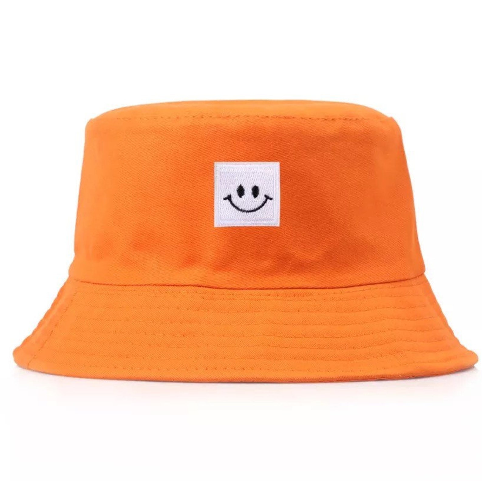 Yellow Bucket hat Smiley face Boho Trendy Vintage Denim Etsy