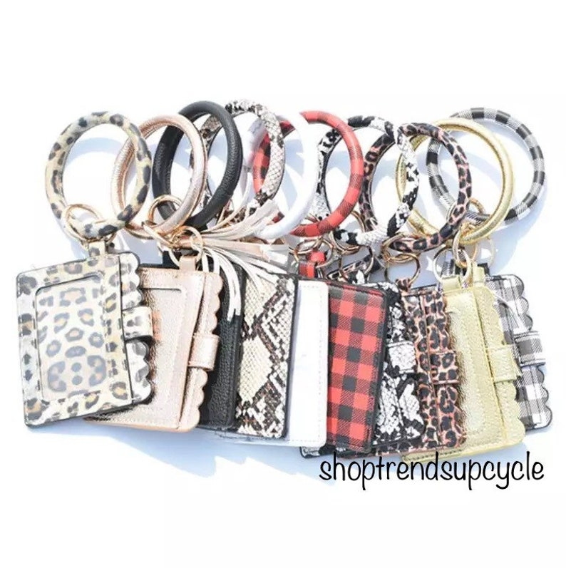 Wristlet Key Chain ID Credit Card Holder Key Ring Tassel Key | Etsy