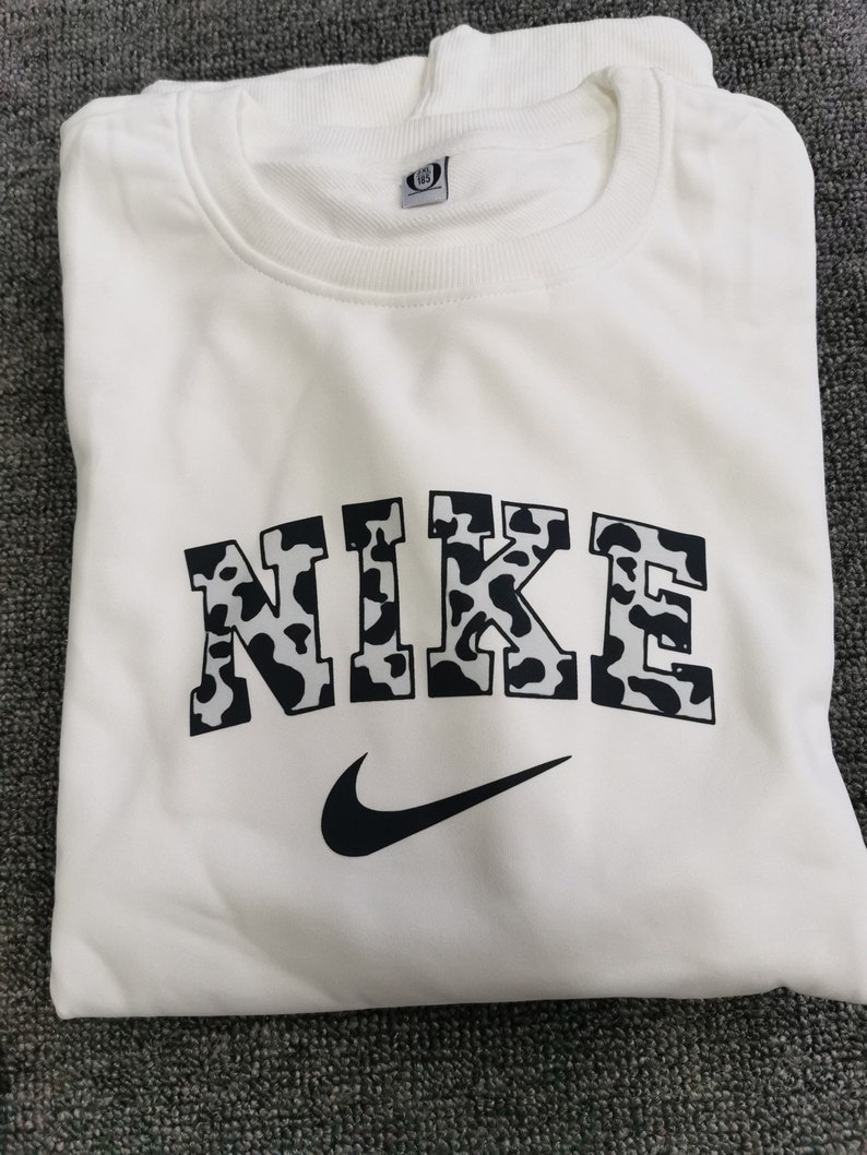 Nike Sweatshirt Cow Print Nike Crewneck 90s Crewneck | Etsy