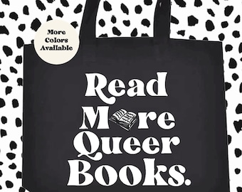 Read More Queer Bücher Tragetasche, Buch Nerd Tasche, Buchliebhaber Tasche, Gay Pride Geschenke, LGBTQIA2 + Geschenk, Geschenk für Queer Leser, Read More Book Tote
