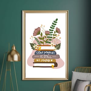 Impresiones de arte con temas de lectura, póster mate físico, amantes de la biblioteca, arte de los amantes de los libros, impresión de arte en el aula y la biblioteca, impresiones de arte sobre la lectura
