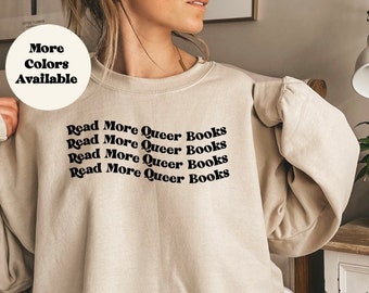 Read More Queer Books Pullover, Oversized Pullover, Inclusive Sizing, Pride Clothing, LGBTQIA2 + Geschenk, Geschenk für Queers, LGBTQ Geschenkidee