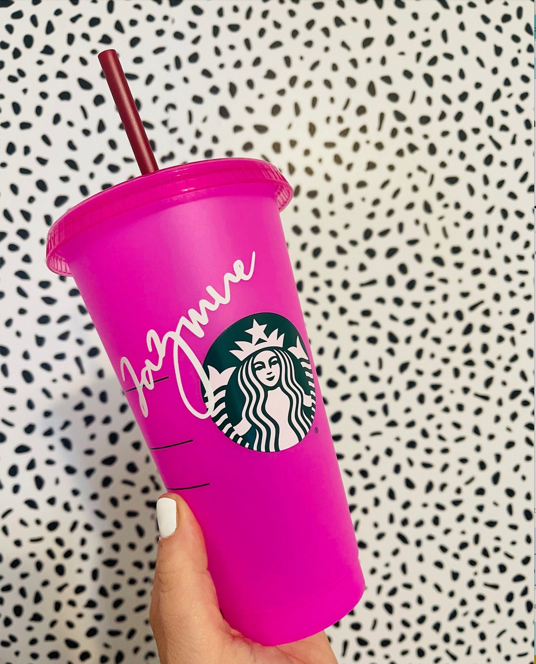 Starbucks Small Green Cup Straw Glass Milk Coffee Cup Tumbler Pink