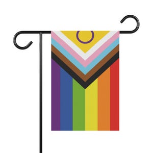 Bandera del Orgullo Intersexual Inclusiva para Jardín y Casa (sin mástil), Decoración para el Hogar LGBTQIA+, Artículos para Viviendas Inclusivas, Negocio Propiedad de Personas Queer