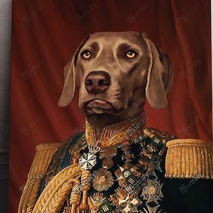 Custom pet portrait from photo, Dog Memorial Gift, Regal portrait of Pet dog owner gift, Royal Historical portrait Renaissance Pet, Pet loss