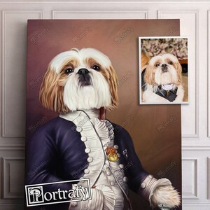 Custom Pet Portrait from Photo, Royal Pet Portrait, Nobleman Dog Portrait, Funny Pet Lover Gift, Pet illustration on canvas, pet parent gift
