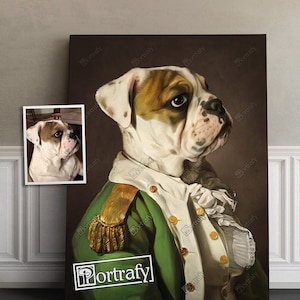 Custom gentleman dog portrait wall art, Royal gentleman cat painting, Pet portraits custom, Custom dog portrait from photo, dog lover gift