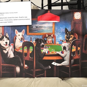 Dogs Playing Poker Custom Pet Portrait, Funny Gambling Pet Portrait from photos, Pets at Poker Table Playing Cards, Poker Lover Gift image 20