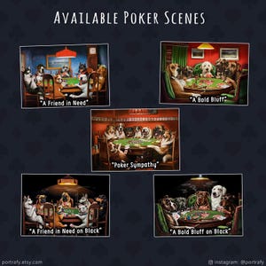 Scenes for custom poker pet portrait