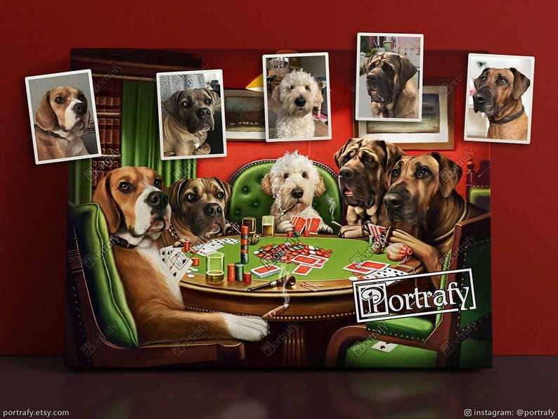 Dogs Playing Poker Custom Painting