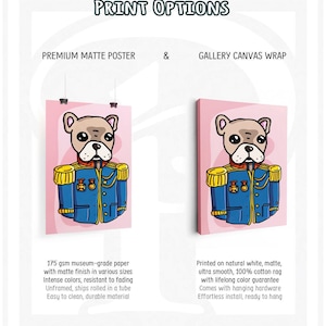 Gentleman Pet Portrait Wall Art, Custom Dog Portrait with top hat, Personalized Dog Art, Royal Portrait from Photo Pet Memorial Art Gift afbeelding 8