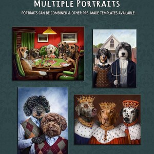 Gentleman Pet Portrait Wall Art, Custom Dog Portrait with top hat, Personalized Dog Art, Royal Portrait from Photo Pet Memorial Art Gift afbeelding 6