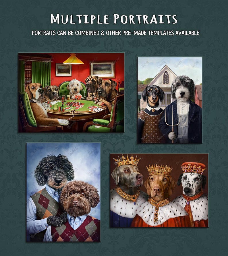 Gentleman Pet Portrait Wall Art, Custom Dog Portrait with top hat, Personalized Dog Art, Royal Portrait from Photo Pet Memorial Art Gift afbeelding 6