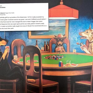 Dogs Playing Poker Custom Pet Portrait, Funny Gambling Pet Portrait from photos, Pets at Poker Table Playing Cards, Poker Lover Gift image 13