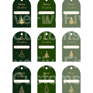Free Printable Gift Tags Gold Green