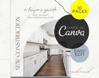 Modern Luxury Buyers Guide to New Construction | Real Estate Marketing | Buyers Guide | Real Estate Canva Template | Realtor Marketing