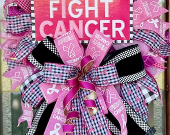 Pink Ribbon Wreath: Breast Cancer Awareness Support