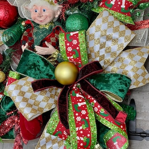 Christmas Wreath, Winter Wreath, Elf Wreath, Christmas Decor, Front Door Wreath, Holiday Wreath