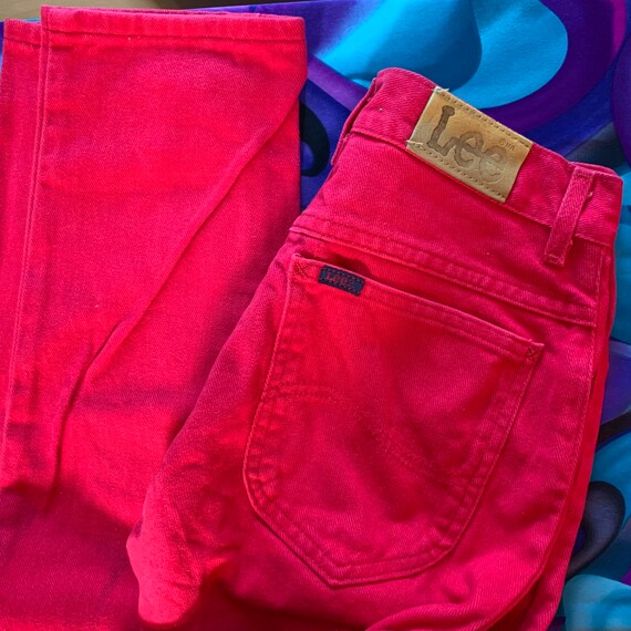 Fuzzy pink lee jeans new arrivals