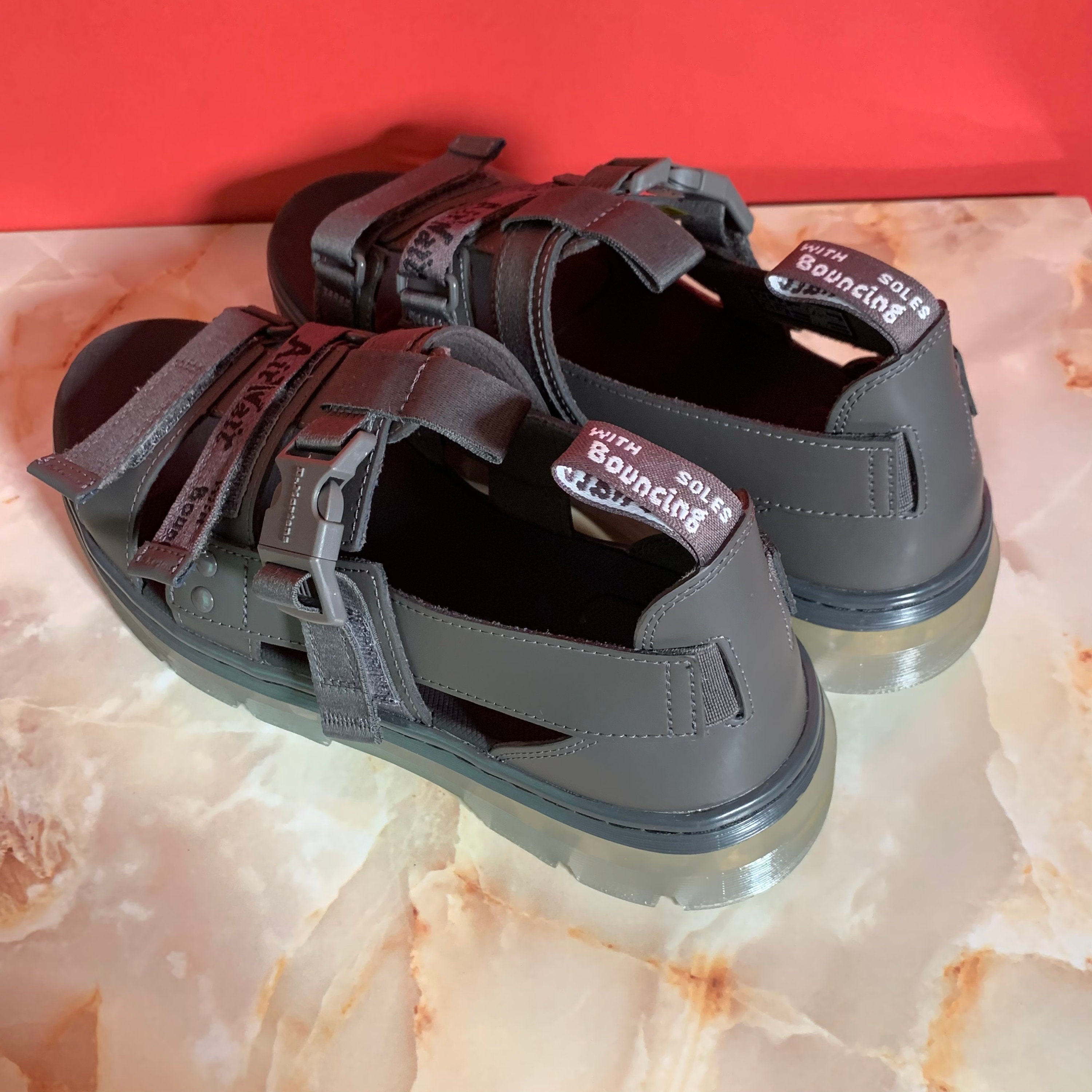 Dr. Martens Pearson Open Toe Sandal Gunmetal Size US Mens 8