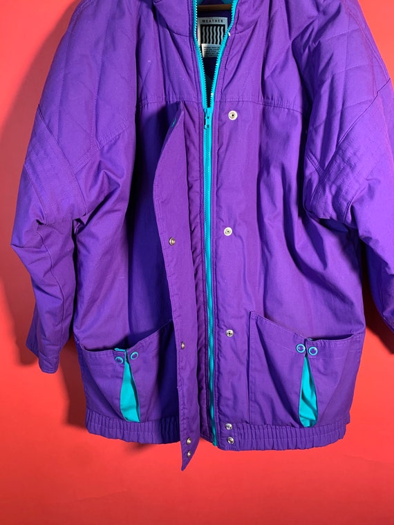 Vintage 80’s Purple and Blue Ski Jacket Suit Suit… - image 4