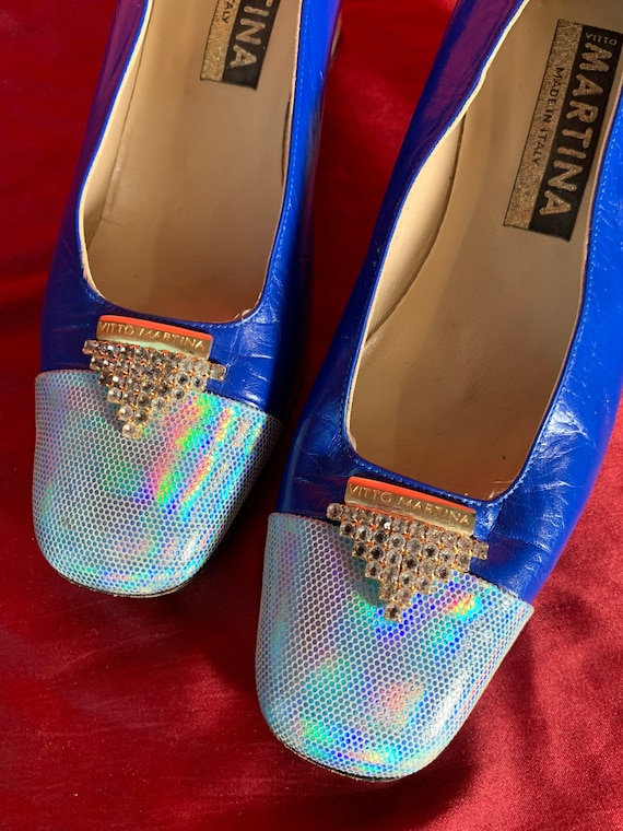 Vintage Vitto Martina Blue, Silver Metallic  and … - image 3