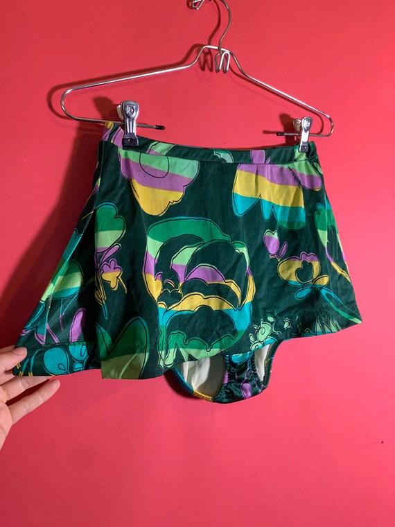 VTG 1970's Green Floral Bikini 2 Piece Set, Halte… - image 2