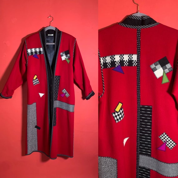 Lynn Murray Vintage 1980’s 1990’s Patchwork Wool … - image 1