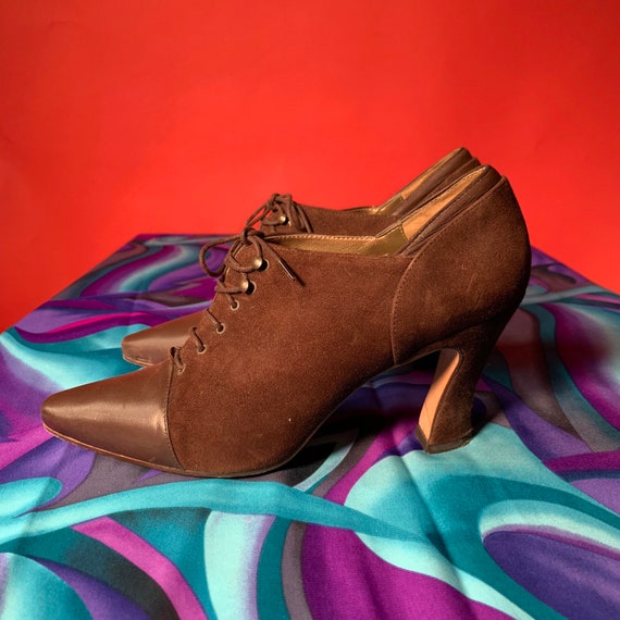 1970’s Larry Stuart Brown leather/ suede Oxfords - image 2